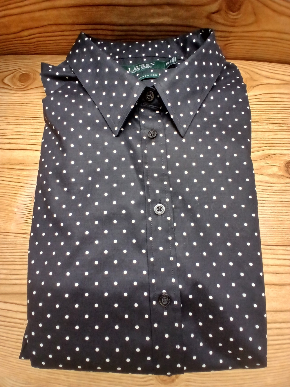 Lauren Ralph Lauren Black and White Polka Dot Button-Down Women's Shirt